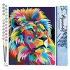 Image de Figured'Art Peinture par Numéro Adulte Lion Pop Art 2 - Activité Manuelle Kit de Loisir Créatif DIY Numéro d'Art Complet - 40x50cm sans châssis en bois