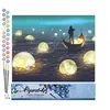 Image de Figured'Art Peinture par Numéro Adulte Lumières sur le Lac - Activité Manuelle Kit de Loisir Créatif DIY Numéro d'art Complet - 40x50cm sans châssis en Bois