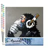 Image de Figured'Art Peinture par Numéro Adulte Singe casque audio - Activité Manuelle Kit de Loisir Créatif DIY Numéro d'Art Complet - 40x50cm sans châssis en bois