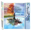 Image de Figured'Art Peinture par Numéro Adulte Arbre 4 Saisons - Activité Manuelle Kit de Loisir Créatif DIY Numéro d'Art Complet - 40x50cm sans châssis en bois