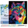 Image de Figured'Art Peinture par Numéro Adulte avec Cadre Loup Pop Art - Activité Manuelle Kit de Loisir Créatif DIY Numéro d'Art Complet - 40x50cm toile tendue sur châssis