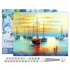 Image de Figured'Art Peinture par Numéro Adulte avec Cadre Voiliers au Port - Activité Manuelle Kit de Loisir Créatif DIY Numéro d'art Complet - 40x50cm Toile tendue sur châssis