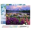 Image de Figured'Art Peinture par Numéro Adulte avec Cadre Fleurs et Lac au Pied de la Montagne - Activité Manuelle Kit de Loisir Créatif DIY Numéro d'art Complet - 40x50cm Toile tendue sur châssis