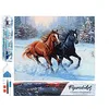 Image de Figured’Art Diamond Painting Broderie Diamant 40x50cm Toile Entière Roulée avec Strass Perles Carrés - Deux Chevaux en Hiver - Kit Complet Cheval 5D DIY Activité Manuelle Loisirs Créatifs Adultes