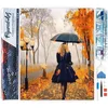 Image de Figured’Art Diamond Painting Broderie Diamant 40x50cm Toile Entière Roulée avec Strass Perles Carrés - Femme sous la Pluie - Kit Complet 5D DIY Activité Manuelle Loisirs Créatifs Adultes