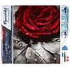 Image de Figured’Art Diamond Painting Broderie Diamant 40x50cm Toile Entière Roulée avec Strass Perles Carrés - Rose Rouge - Kit Complet 5D DIY Activité Manuelle Loisirs Créatifs Adultes