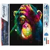 Image de Figured’Art Diamond Painting Broderie Diamant 40x50cm Toile Entière Roulée avec Strass Perles Carrés - Singe en Couleur - Kit Complet Animaux 5D DIY Activité Manuelle Loisirs Créatifs Adultes