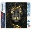 Image de Figured’Art Diamond Painting Broderie Diamant 40x50cm Toile Entière Roulée avec Strass Perles Carrés - Lion Eclair - Kit Complet Animaux 5D DIY Activité Manuelle Loisirs Créatifs Adultes