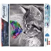 Image de Figured’Art Diamond Painting Broderie Diamant 40x50cm Toile Entière Roulée avec Strass Perles Carrés - Chat et Papillon coloré - Kit Complet Animaux 5D DIY Activité Manuelle Loisirs Créatifs Adultes