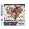 Image de Figured’Art Diamond Painting Broderie Diamant 40x50cm Toile Entière Roulée avec Strass Perles Carrés - Coeur Graffiti - Kit Complet 5D DIY Activité Manuelle Loisirs Créatifs Adultes