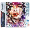 Image de Figured’Art Diamond Painting Broderie Diamant 40x50cm Toile Entière Roulée avec Strass Perles Carrés - Visage de Femme Design - Kit Complet 5D DIY Activité Manuelle Loisirs Créatifs Adultes