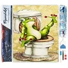 Image de Figured’Art Diamond Painting Broderie Diamant 40x50cm Toile Entière Roulée avec Strass Perles Carrés - La Grenouille aux Toilettes - Kit Complet Animaux 5D DIY Activité Manuelle Loisirs Créatifs