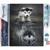 Image de Figured’Art Diamond Painting Broderie Diamant 40x50cm Toile Entière Roulée avec Strass Perles Carrés - Chien et Reflet de Loup - Kit Complet Animaux 5D DIY Activité Manuelle Loisirs Créatifs Adultes