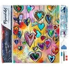 Image de Figured’Art Diamond Painting Broderie Diamant 40x50cm Toile Entière Roulée avec Strass Perles Carrés - Coeurs - Kit Complet 5D DIY Activité Manuelle Loisirs Créatifs Adultes
