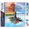 Image de Figured’Art Diamond Painting Broderie Diamant 40x50cm Toile Entière Roulée avec Strass Perles Carrés - Arbre 4 saisons Classique - Kit Complet Paysage 5D DIY Activité Manuelle Loisirs Créatifs Adultes