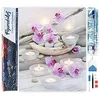 Image de Figured’Art Diamond Painting Broderie Diamant 40x50cm Toile Entière Roulée avec Strass Perles Carrés - Fleurs et Bougies - Kit Complet 5D DIY Activité Manuelle Loisirs Créatifs Adultes