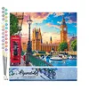 Image de Figured'Art Peinture par Numéro Adulte Londres au printemps - Activité Manuelle Kit de Loisir Créatif DIY Numéro d'Art Complet - 40x50cm sans châssis en bois