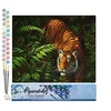 Image de Figured'Art Peinture par Numéro Adulte Tigre dans les fougères - Activité Manuelle Kit de Loisir Créatif DIY Numéro d'Art Complet - 40x50cm sans châssis en bois
