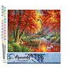 Image de Figured'Art Peinture par Numéro Adulte Rivière d'automne et barque - Activité Manuelle Kit de Loisir Créatif DIY Numéro d'Art Complet - 40x50cm sans châssis en bois