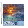 Image de Figured'Art Peinture par Numéro Adulte Océan et coucher de soleil - Activité Manuelle Kit de Loisir Créatif DIY Numéro d'Art Complet - 40x50cm sans châssis en bois