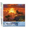 Image de Figured'Art Peinture par Numéro Adulte Lion au coucher de soleil - Activité Manuelle Kit de Loisir Créatif DIY Numéro d'Art Complet - 40x50cm sans châssis en bois