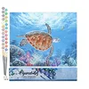 Image de Figured'Art Peinture par Numéro Adulte Tortue en ballade - Activité Manuelle Kit de Loisir Créatif DIY Numéro d'Art Complet - 40x50cm sans châssis en bois