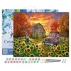 Image de Figured'Art Peinture par Numéro Adulte avec Cadre Tournesols devant la grange - Activité Manuelle Kit de Loisir Créatif DIY Numéro d'Art Complet - 40x50cm toile tendue sur châssis