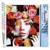 Image de Figured'Art Peinture par Numéro Adulte Visage de roses - Activité Manuelle Kit de Loisir Créatif DIY Numéro d'Art Complet - 40x50cm sans châssis en bois