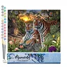 Image de Figured'Art Peinture par Numéro Adulte Famille de Tigre - Activité Manuelle Kit de Loisir Créatif DIY Numéro d'Art Complet - 40x50cm sans châssis en bois