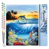 Image de Figured'Art Peinture par Numéro Adulte Dauphins dans le lagon - Activité Manuelle Kit de Loisir Créatif DIY Numéro d'Art Complet - 40x50cm sans châssis en bois
