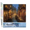Image de Figured'Art Peinture par Numéro Adulte Canaux flamboyants - Activité Manuelle Kit de Loisir Créatif DIY Numéro d'Art Complet - 40x50cm sans châssis en bois