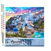 Image de Figured'Art Peinture par Numéro Adulte Paysage de Grèce - Activité Manuelle Kit de Loisir Créatif DIY Numéro d'Art Complet - 40x50cm sans châssis en bois