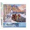 Image de Figured'Art Peinture par Numéro Adulte Chevaux à la fin de l'hiver - Activité Manuelle Kit de Loisir Créatif DIY Numéro d'Art Complet - 40x50cm sans châssis en bois