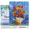 Image de Figured'Art Peinture par Numéro Adulte avec Cadre Bouquet orange et violet - Activité Manuelle Kit de Loisir Créatif DIY Numéro d'Art Complet - 40x50cm toile tendue sur châssis