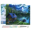 Image de Figured'Art Peinture par Numéro Adulte avec Cadre Lac Nocturne - Activité Manuelle Kit de Loisir Créatif DIY Numéro d'art Complet - 40x50cm Toile tendue sur châssis