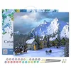Image de Figured'Art Peinture par Numéro Adulte avec Cadre Noël dans Les Alpes - Activité Manuelle Kit de Loisir Créatif DIY Numéro d'art Complet - 40x50cm Toile tendue sur châssis