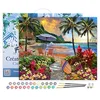 Image de Figured'Art Peinture par Numéro Adulte avec Cadre Sous les cocotiers - Activité Manuelle Kit de Loisir Créatif DIY Numéro d'Art Complet - 40x50cm toile tendue sur châssis