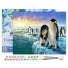 Image de Figured'Art Peinture par Numéro Adulte avec Cadre Pingouins sur la banquise - Activité Manuelle Kit de Loisir Créatif DIY Numéro d'Art Complet - 40x50cm toile tendue sur châssis