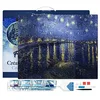 Image de Figured’Art Diamond Painting Broderie Diamant 40x50cm Avec Cadre Toile Tendue Strass Perles Carrés - Van Gogh Nuit Etoilée sur le Rhone - Kit Complet 5D DIY Activité Manuelle Loisirs Créatifs Adultes