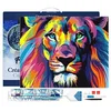 Image de Figured’Art Diamond Painting Broderie Diamant 40x50cm Avec Cadre Toile Tendue Strass Perles Carrés - Lion Pop Art - Kit Complet Animaux 5D DIY Activité Manuelle Loisirs Créatifs Adultes