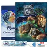Image de Figured’Art Diamond Painting Broderie Diamant 40x50cm Avec Cadre Toile Tendue Strass Perles Carrés - Animaux de la Jungle - Kit Complet 5D DIY Activité Manuelle Loisirs Créatifs Adultes