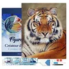 Image de Figured’Art Diamond Painting Broderie Diamant 40x50cm Avec Cadre Toile Tendue Strass Perles Carrés - Regard de Tigre - Kit Complet Animaux 5D DIY Activité Manuelle Loisirs Créatifs Adultes