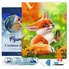 Image de Figured’Art Diamond Painting Broderie Diamant 40x50cm Avec Cadre Toile Tendue Strass Perles Carrés - Petit Renard et Papillon - Kit Complet Animaux 5D DIY Activité Manuelle Loisirs Créatifs Adultes