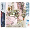 Image de Figured’Art Diamond Painting Broderie Diamant 40x50cm Toile Entière Roulée avec Strass Perles Carrés - Bicyclette rose - Kit Complet 5D DIY Activité Manuelle Loisirs Créatifs Adultes