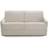 Image de HOMIFAB Canapé Convertible 3 Places Sienne Velours Côtelé Beige 175x100x87 cm Réversible Coffre Rangement Ouverture Express
