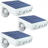 Image de Lampe solaire extérieur étanche orientable avec détecteur de mouvement - Panneau a recharge rapide - 4 Leds COB Blanc froid 500 Lumens - Allumage automatique IP65 Neige Pluie Chaleur (Lot de 3)