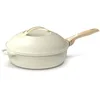 Image de COOKUT - La Fabuleuse poêle 8 en 1   Un seul ustensile qui remplace poêle, casserole, sauteuse, cocotte - Avec 2 poignées amovibles, panier vapeur/friture, spatule en bois - MERINGUE