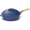 Image de COOKUT - La Fabuleuse poêle 8 en 1 - "PETIT MODELE 24 cm"   Un seul ustensile qui remplace poêle, casserole, sauteuse - 2 poignées amovibles, panier vapeur/friture, spatule en bois - SAPHIR