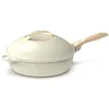 Image de COOKUT - La Fabuleuse poêle 8 en 1 - "PETIT MODELE 24 cm"   Un seul ustensile qui remplace poêle, casserole, sauteuse, cocotte - 2 poignées amovibles, panier vapeur/friture, spatule en bois - MERINGUE