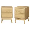 Image de Alice's Home - Lot de 2 Tables de Chevet décor Bois. Deux tiroirs